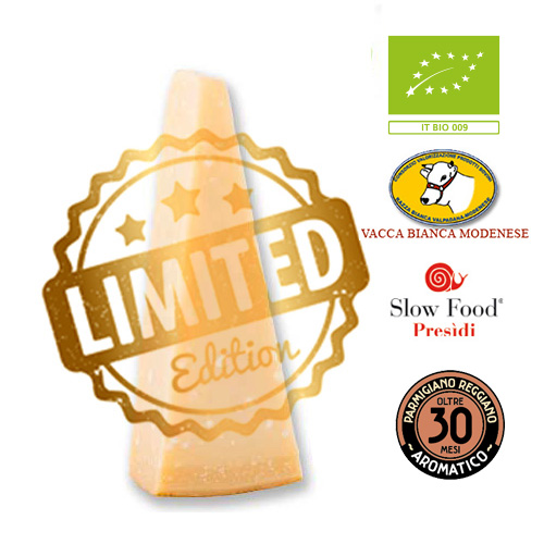 Parmigiano Reggiano BIO di VACCA BIANCA MODENESE stagionatura 30 mesi 0,5 Kg